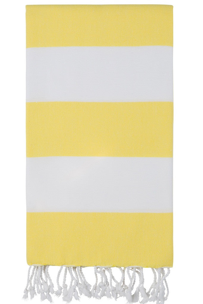 bold stripe hammam towel lemon